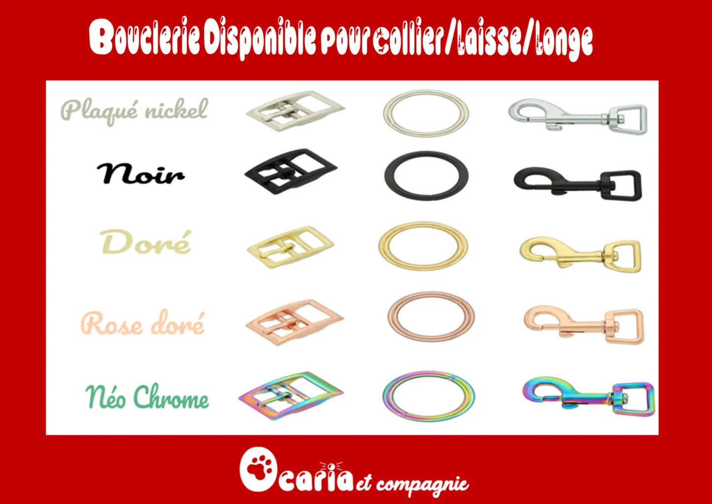 Collier biothane pour chien motif Sakura Ocaria et Compagnie