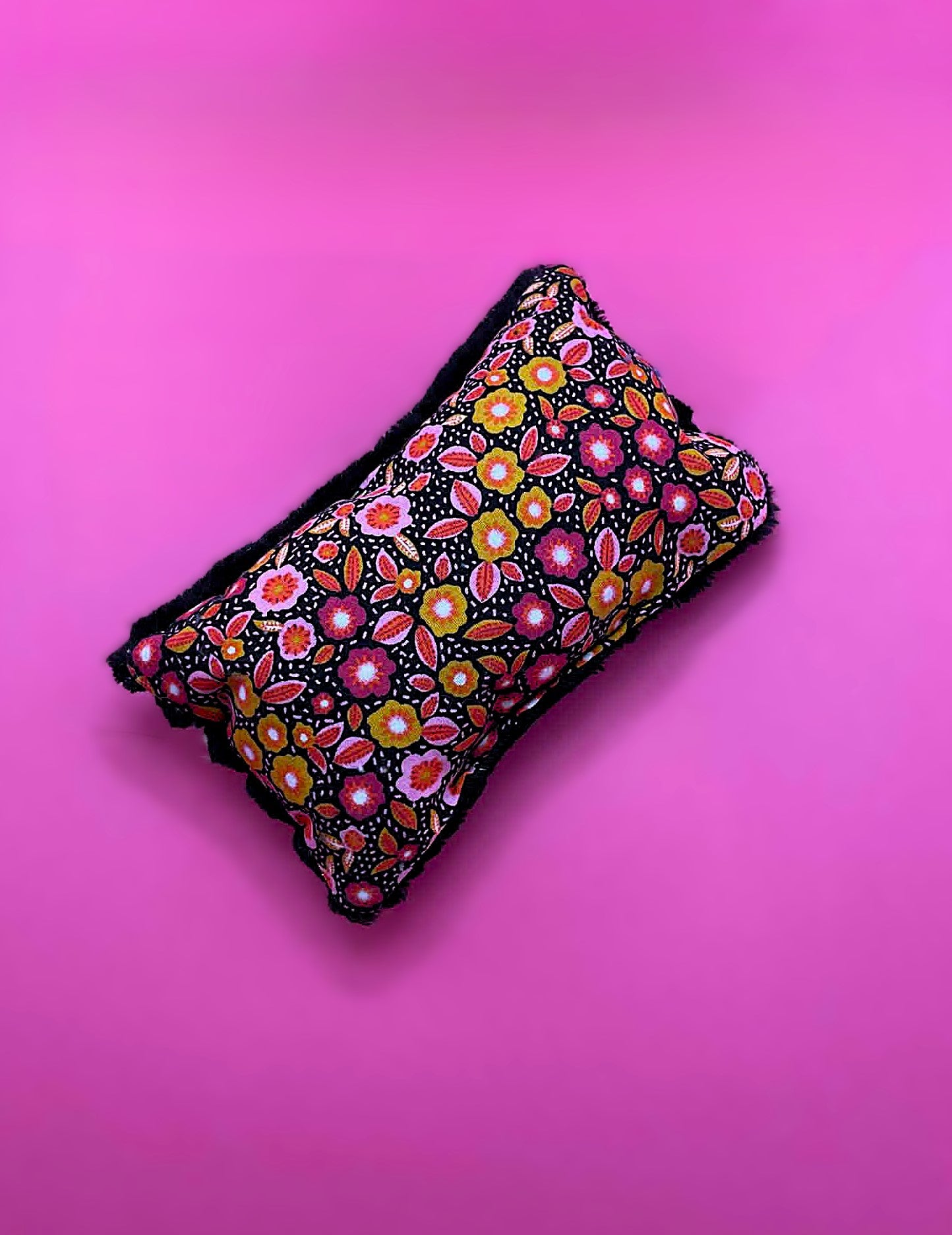 Jardin Fleuri Noir Bleu Doudou tout doux jouet pour chat à la valérianne