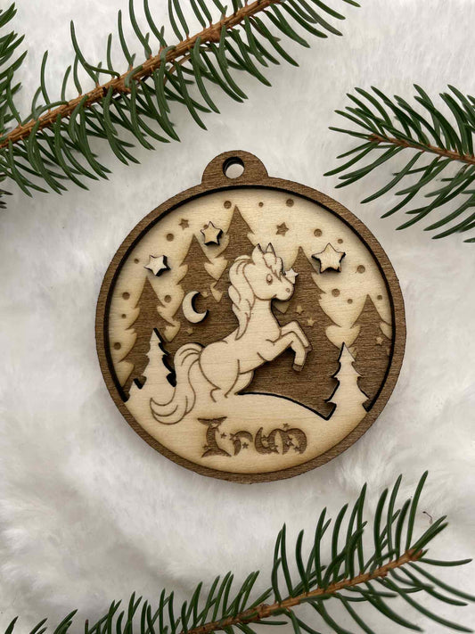 Boule de Noël cheval personnalisable modèle Lucie