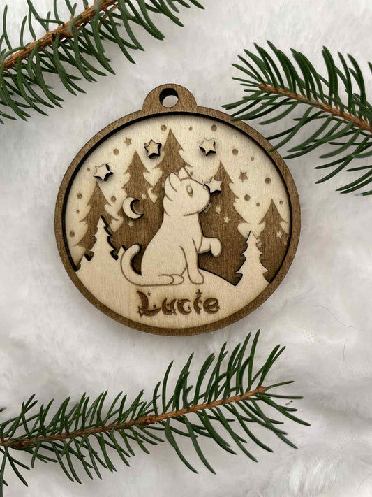 Boule de Noël chat personnalisable modèle Lucie