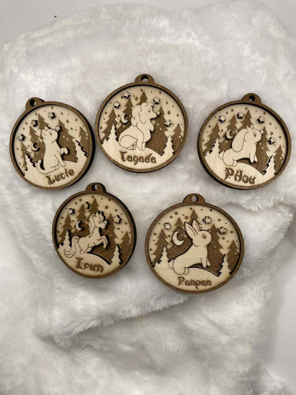 Boule de Noël chien personnalisable modèle Lucie